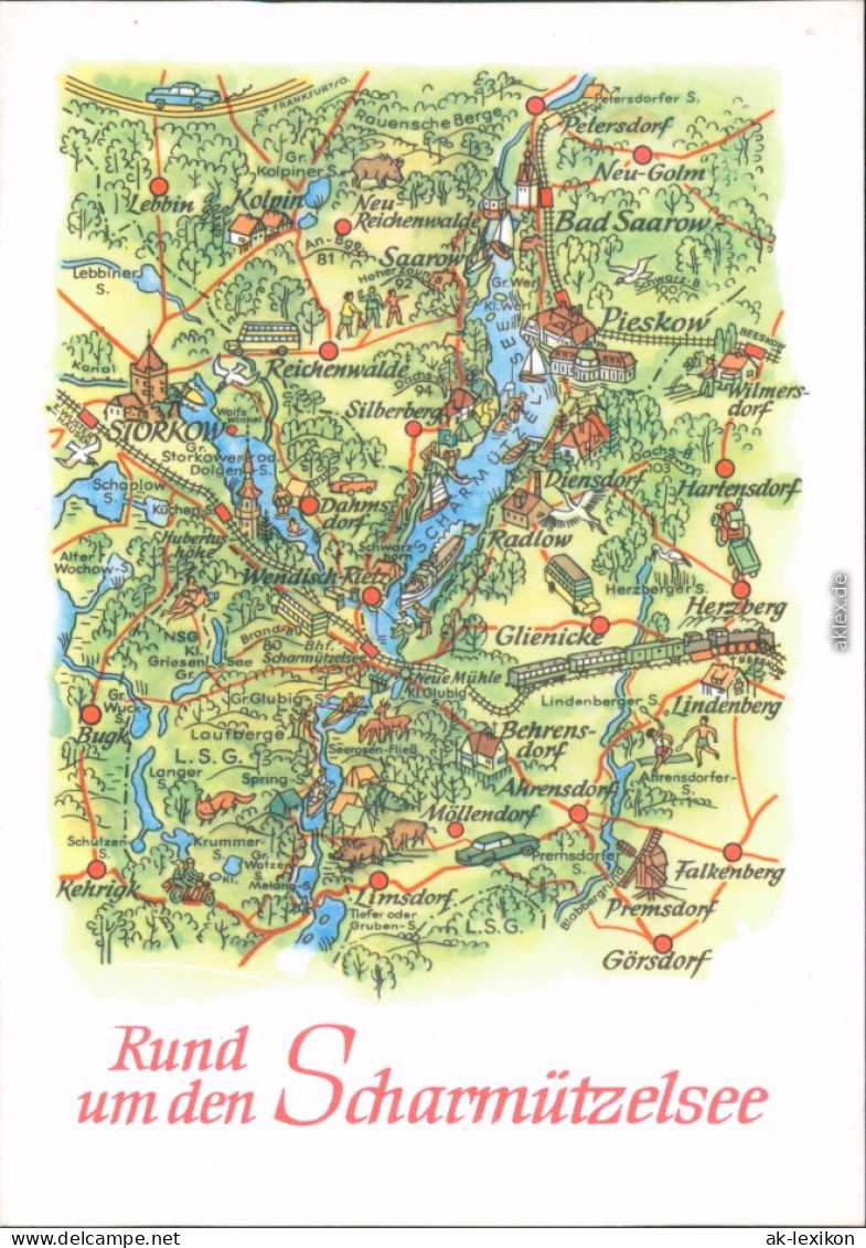 Scharmützelsee Landkarte: Rund Um Den Scharmützelsee B Storkow 1976 - Storkow