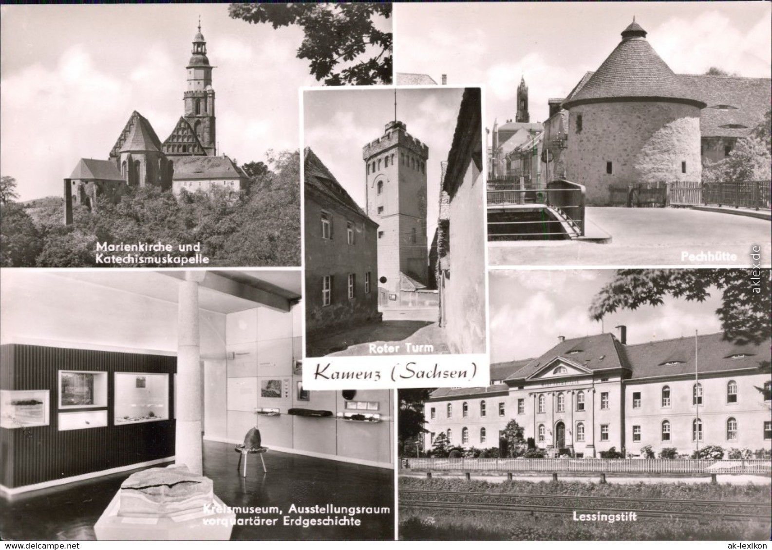 Kamenz Kamjenc Marienkirche Roter Turm, Pechhütte, Kreismuseum  Foto AK  1978 - Kamenz