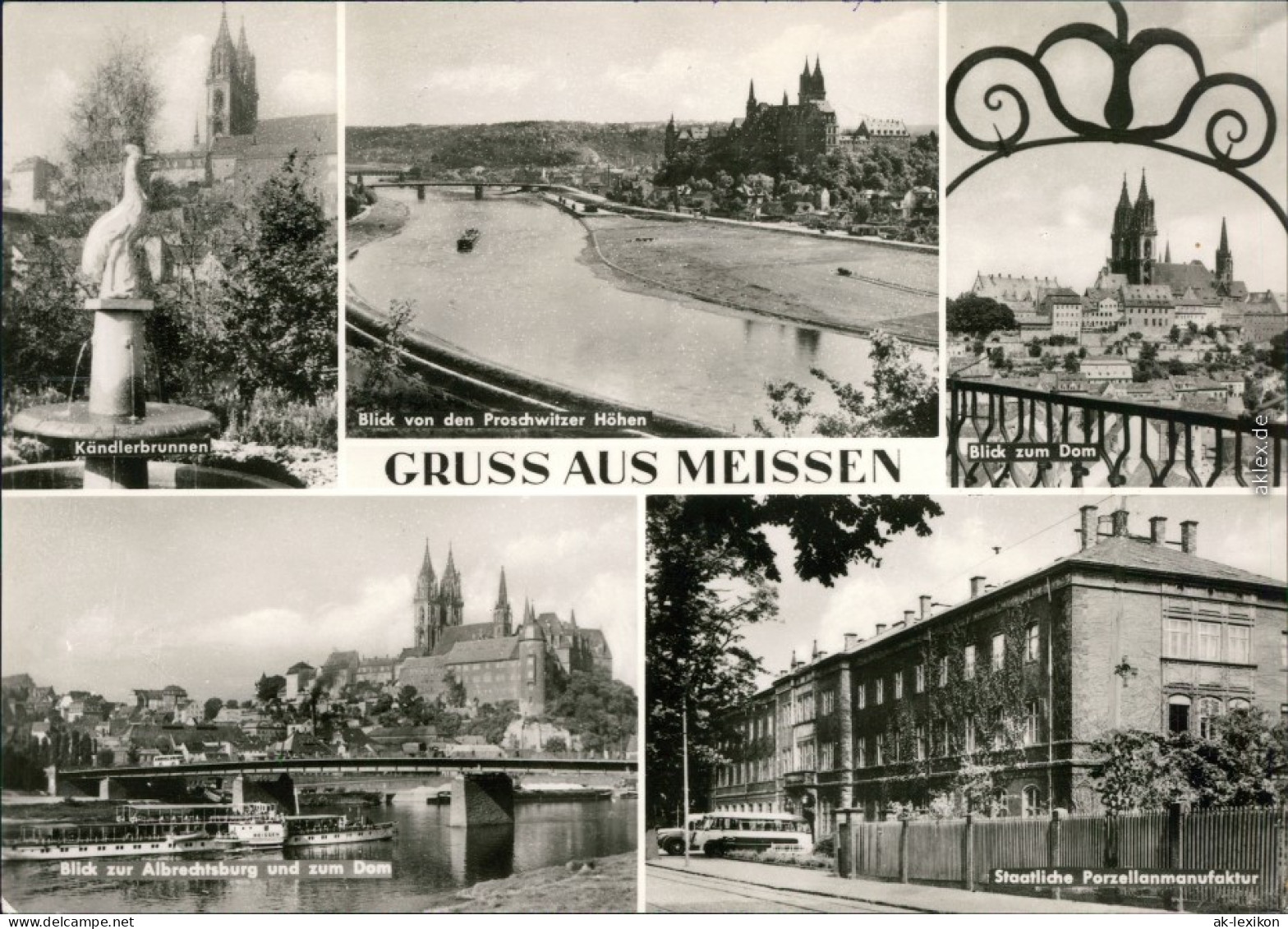 Meißen Kändlerbrunnen, Proschwitzer Höhen, Dom,  Porzellanmanufaktur 1976 - Meissen