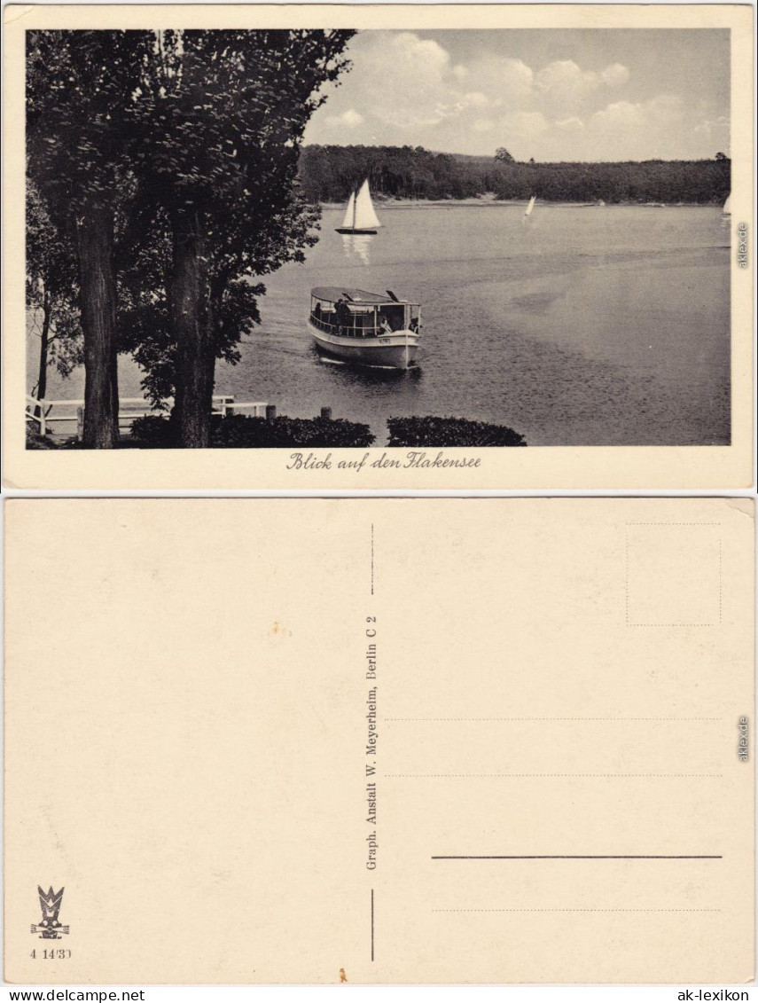 Falkensee Fähre Und Segelboote Auf Dem See Ansichtskarte 1932 - Falkensee