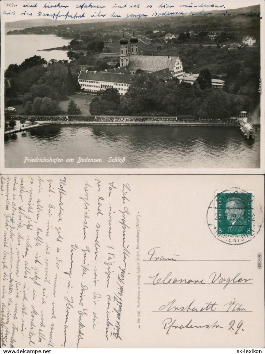 Luftbild Ansichtskarte Friedrichshafen Schloss 1929 - Friedrichshafen