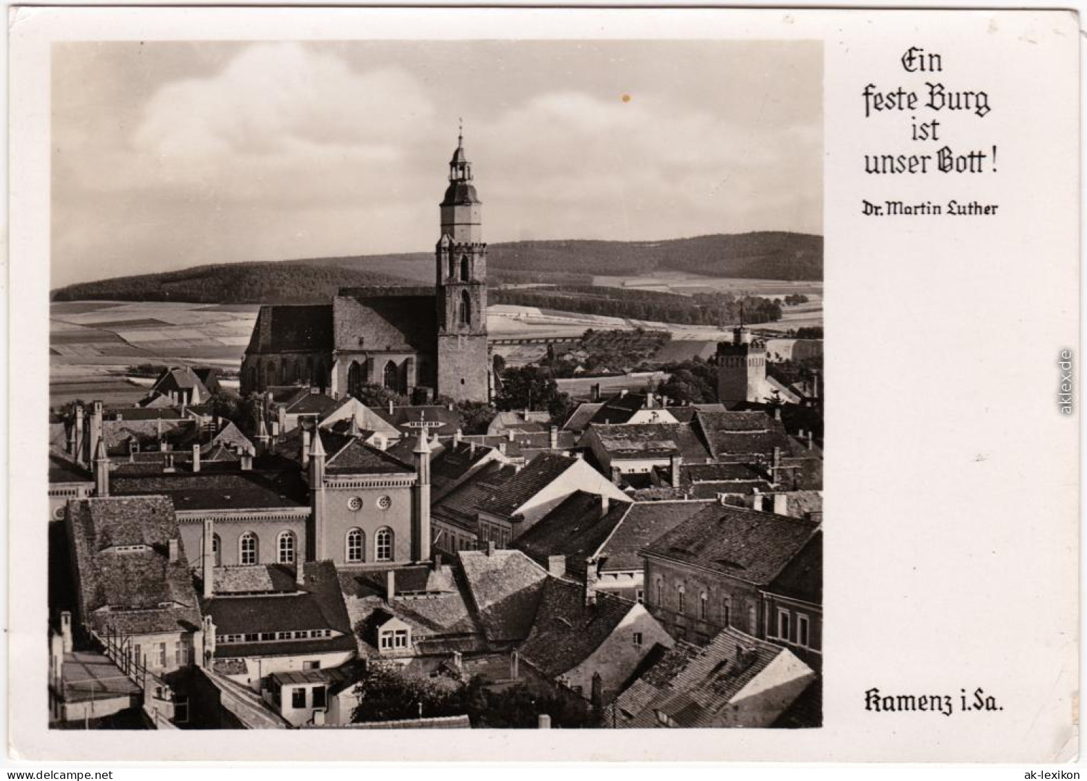 Kamenz Kamjenc Hauptkirche Ansichtskarte 1940 - Kamenz