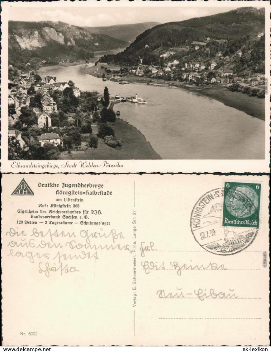 Ansichtskarte Wehlen Panorama-Ansicht 1939 - Wehlen