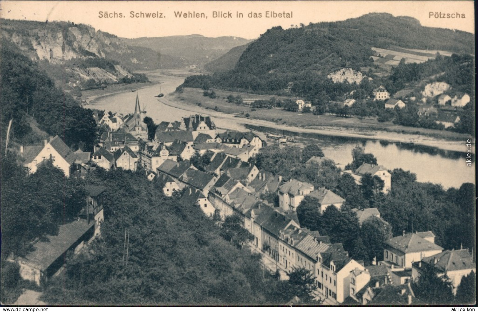 Ansichtskarte Wehlen Panorama-Ansicht 1912 - Wehlen