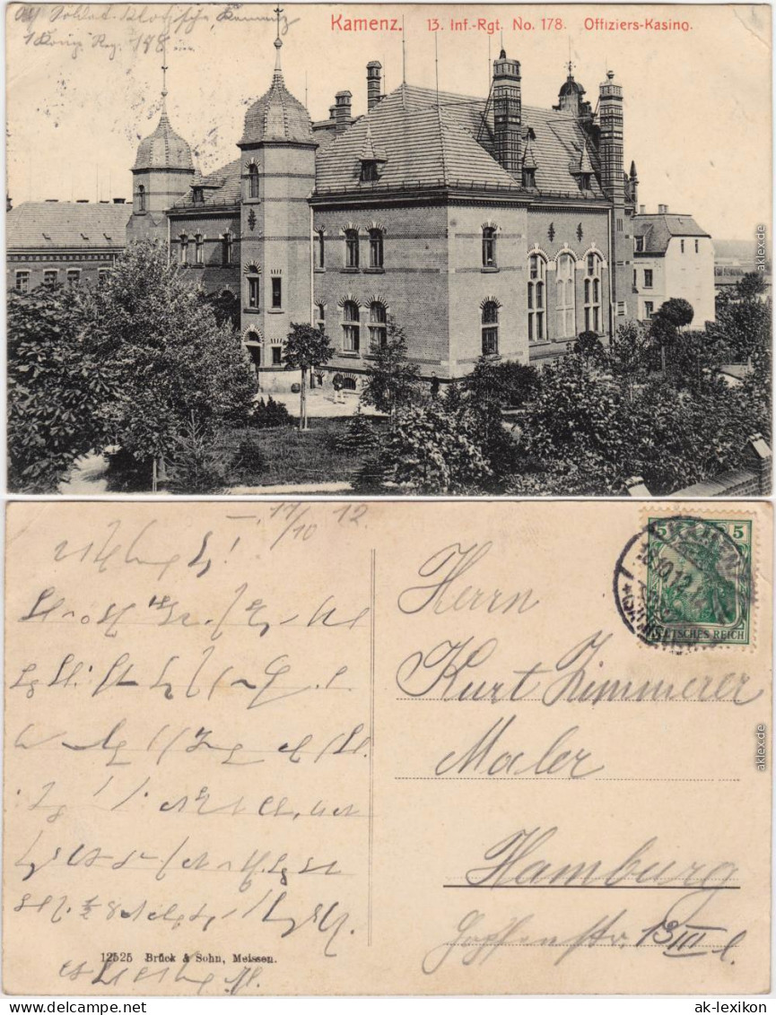 Kamenz Kamjenc Kaserne - Offiziers-Kasino Oberlausitz 1912 - Kamenz