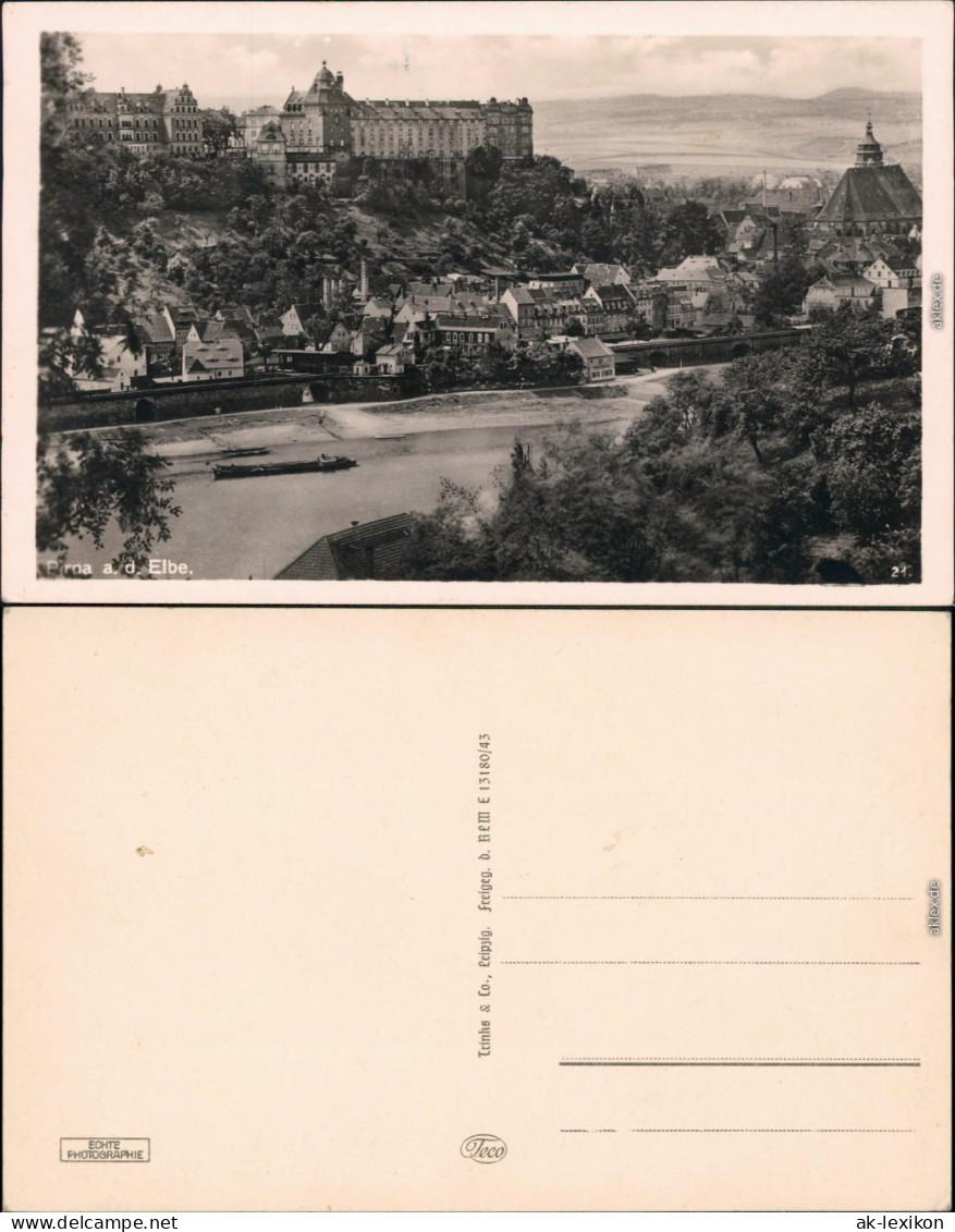 Ansichtskarte Pirna Blick Auf Die Stadt Und Anlegestelle 1932  - Pirna