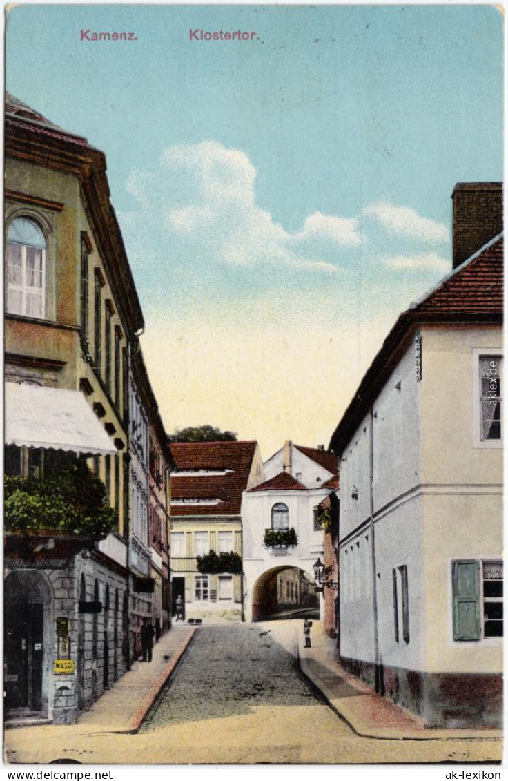 Kamenz Kamjenc Klostertor Straßenpartie Gasthaus Oberlausitz 1914 - Kamenz