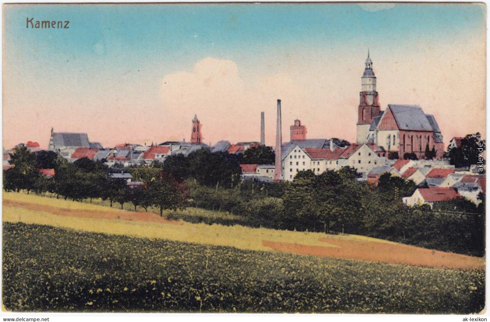 Kamenz Kamjenc Partie An Der Stadt (coloriert) Oberlausitz  1915 - Kamenz