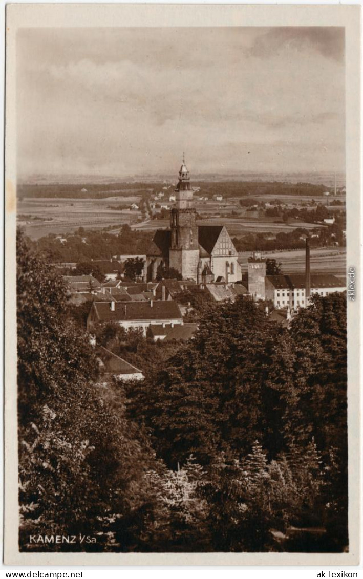 Kamenz Kamjenc Blick über Die Stadt Ansichtskarte Oberlausitz 1932 - Kamenz