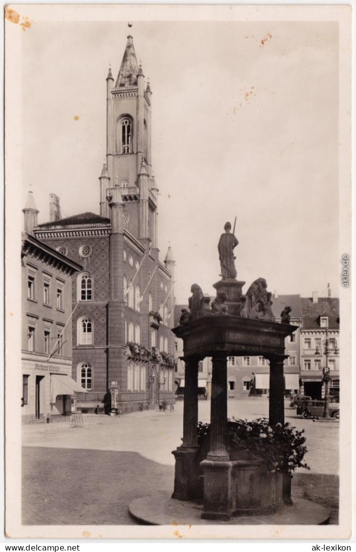 Kamenz Kamjenc Rathaus Mit Andreasbrunnen Foto Ansichtskarte 1940 - Kamenz