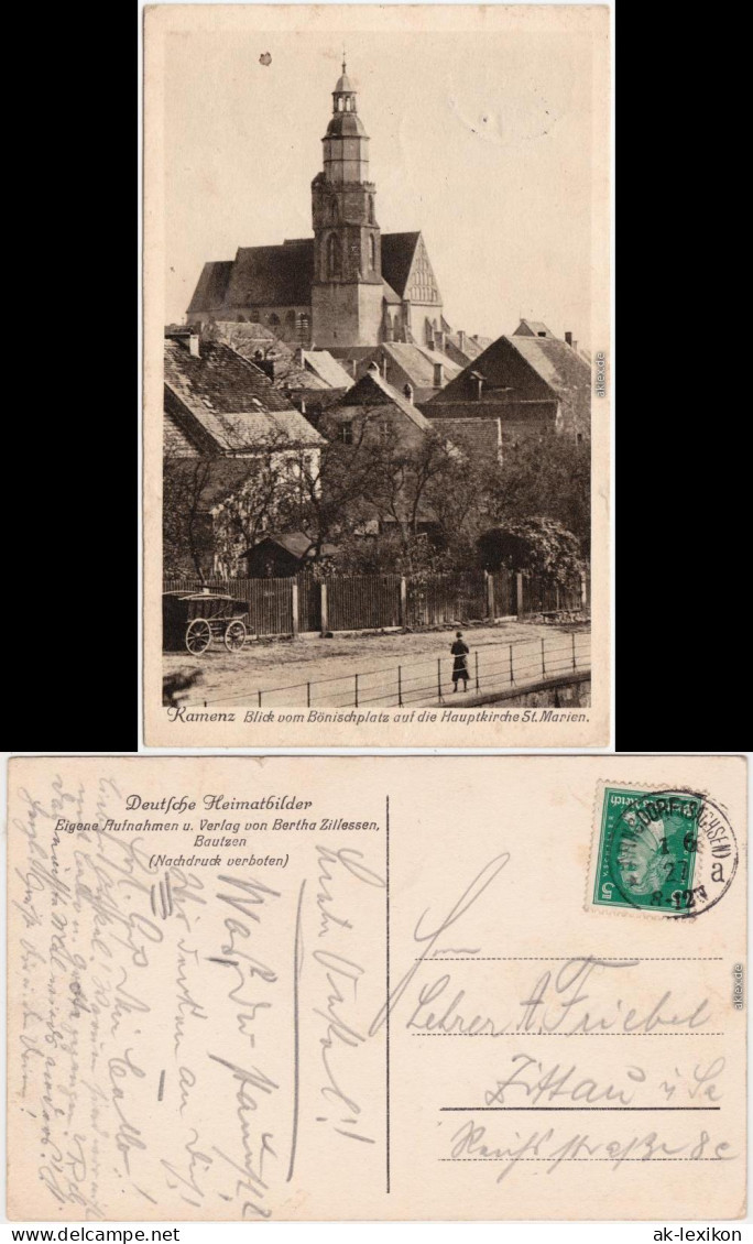 Kamenz Kamjenc Bönischplatz - Blick Zur Hauptkirche Oberlausitz 1927 - Kamenz