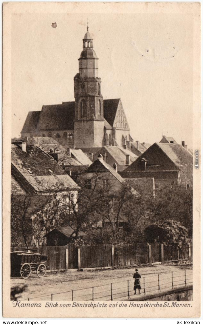 Kamenz Kamjenc Bönischplatz - Blick Zur Hauptkirche Oberlausitz 1927 - Kamenz
