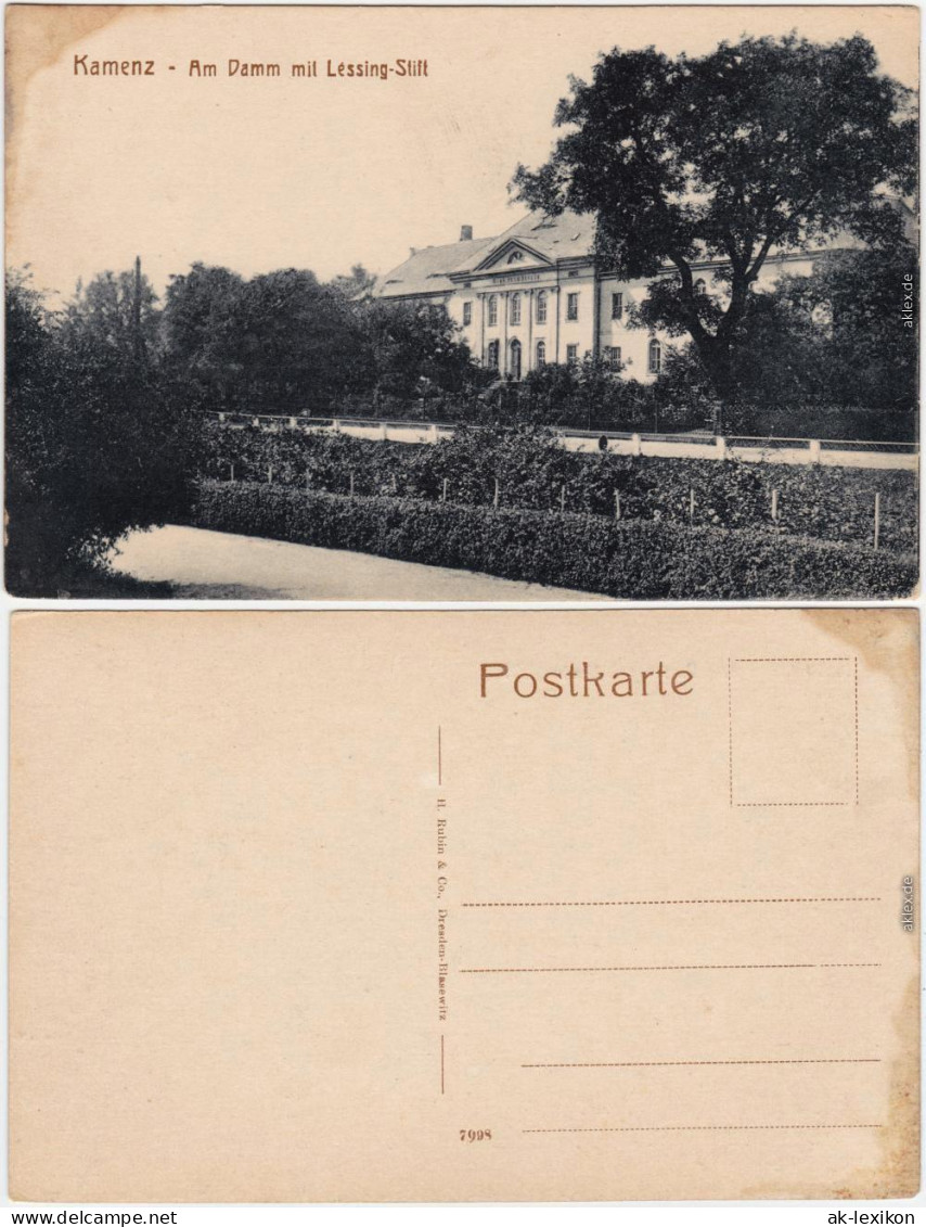 Kamenz Kamjenc Lessingstift Und Damm 1914 - Kamenz