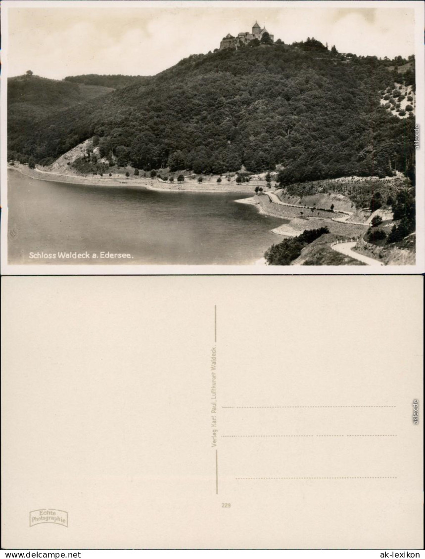 Ansichtskarte Waldeck (am Edersee) Schloss Waldeck Mit Edersee 1932 - Waldeck