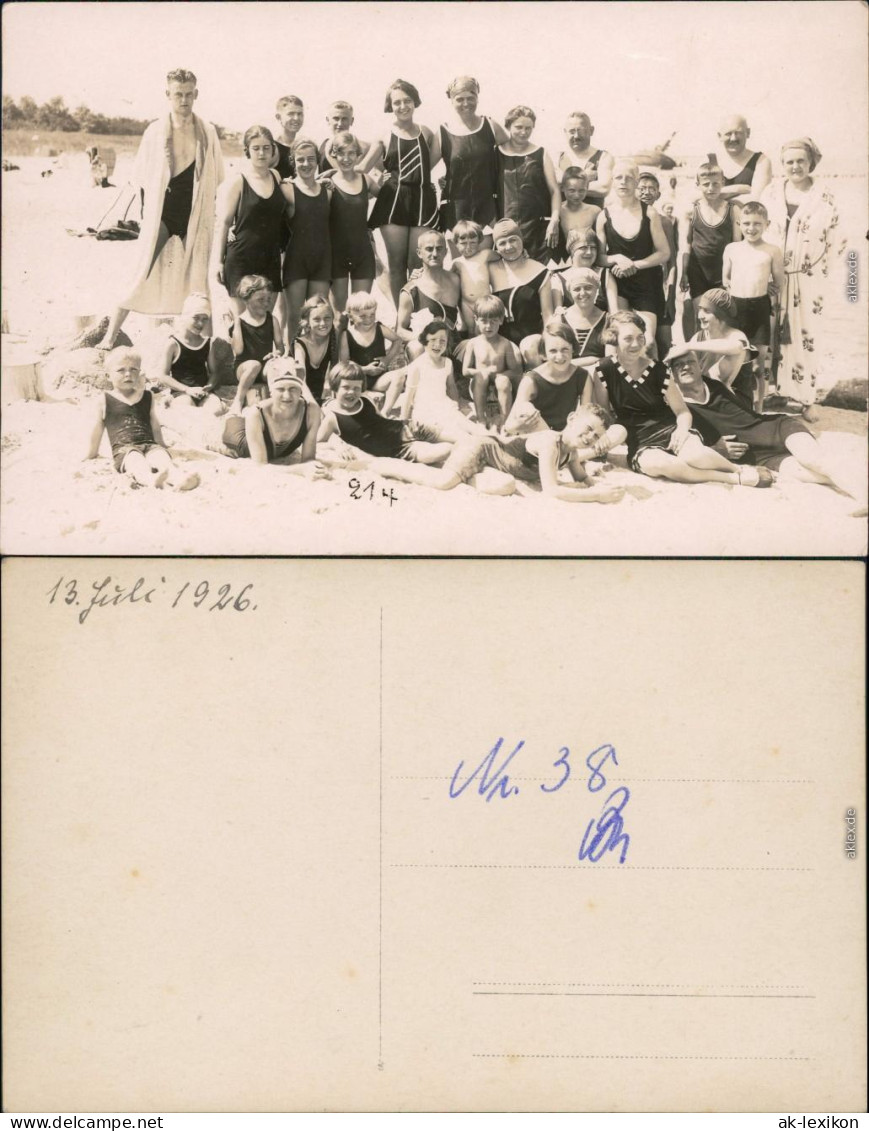  Menschen / Soziales Leben - Gruppenfotos - Menschen Am Strand 1926 - Non Classés
