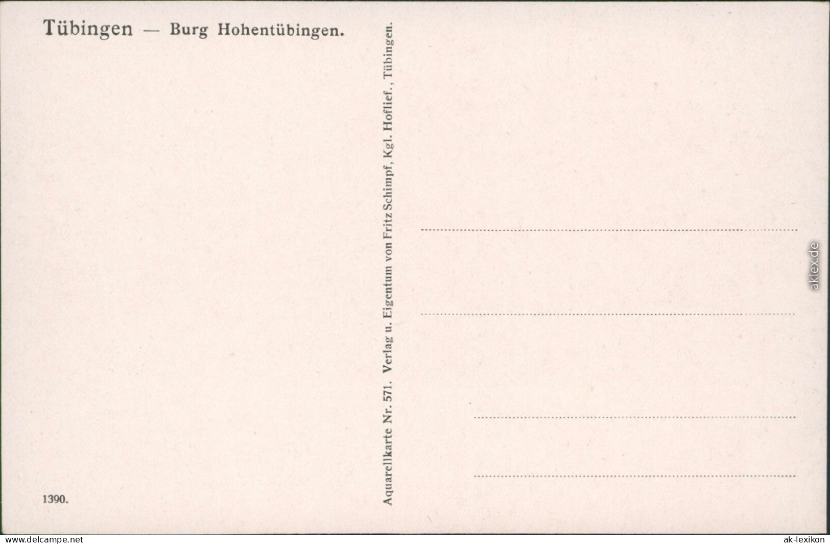 Ansichtskarte Tübingen Künstlerkarte - Burg Hohentübingen 1922  - Tuebingen