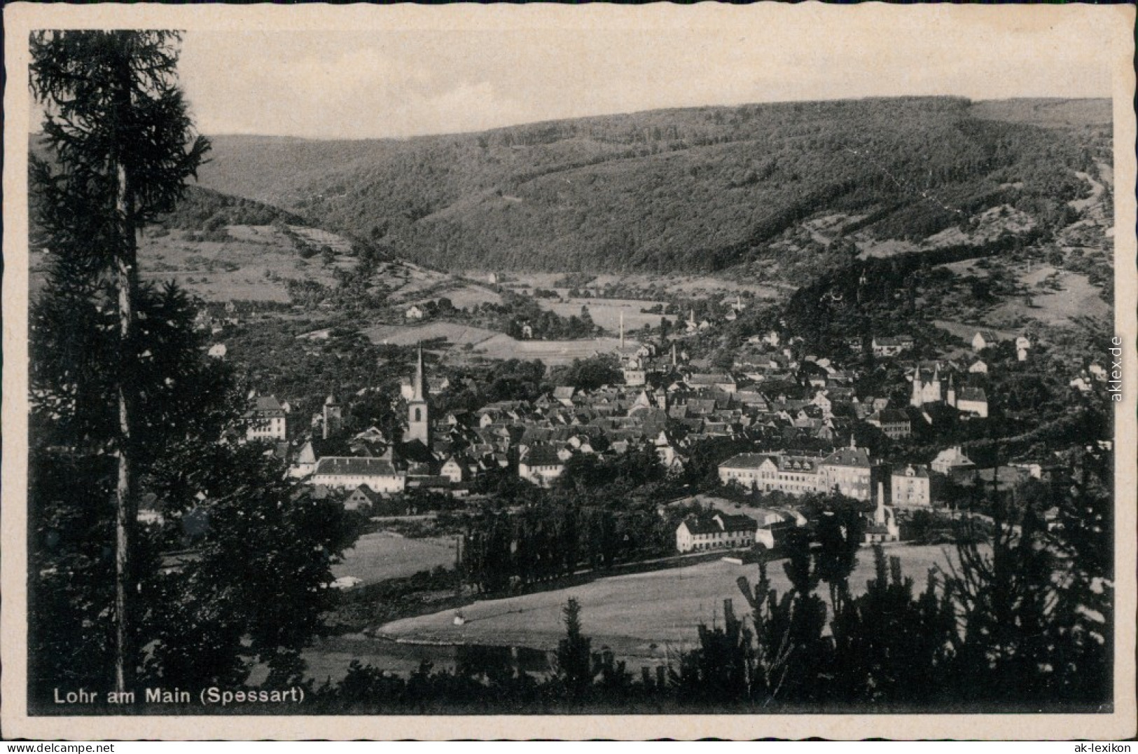 Ansichtskarte Lohr Am Main Blick Auf Die Stadt 1935  - Lohr