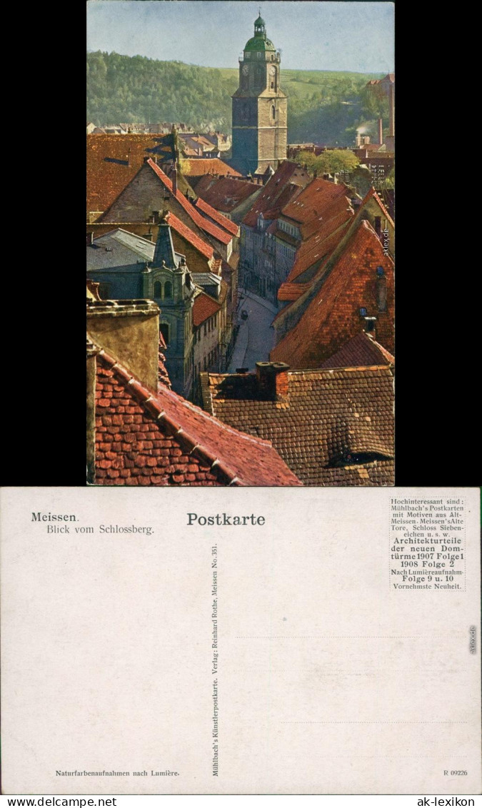 Ansichtskarte Meißen Straßenblick Vom Schloß 1908  - Meissen