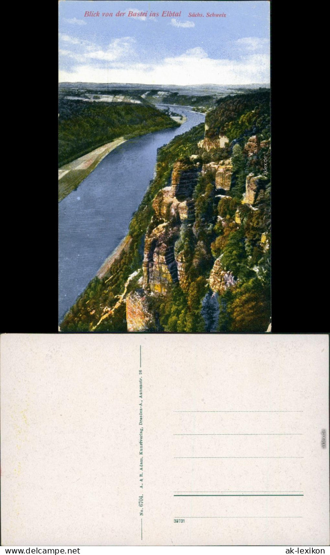 Ansichtskarte Rathen Blick Von Der Bastei Ins Elbtal 1914  - Rathen
