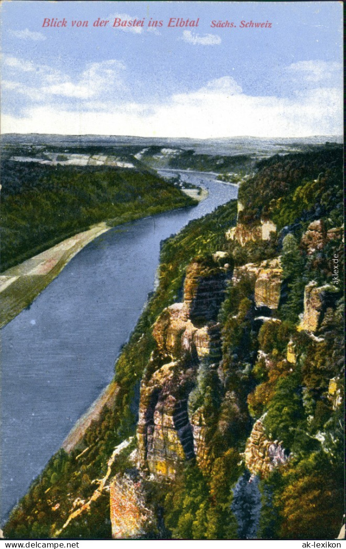 Ansichtskarte Rathen Blick Von Der Bastei Ins Elbtal 1914  - Rathen