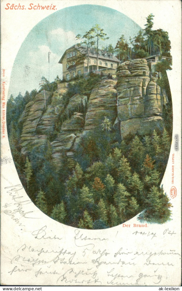 Ansichtskarte Hohnstein (Sächs. Schweiz) Der Brand - Restauration 1904  - Hohnstein (Saechs. Schweiz)