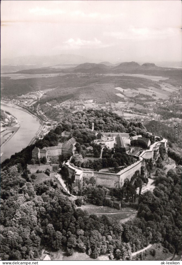 Luftbild Königstein Sächsische Schweiz Burg Sächsischen Schweiz Flughöhe 1974 - Koenigstein (Saechs. Schw.)