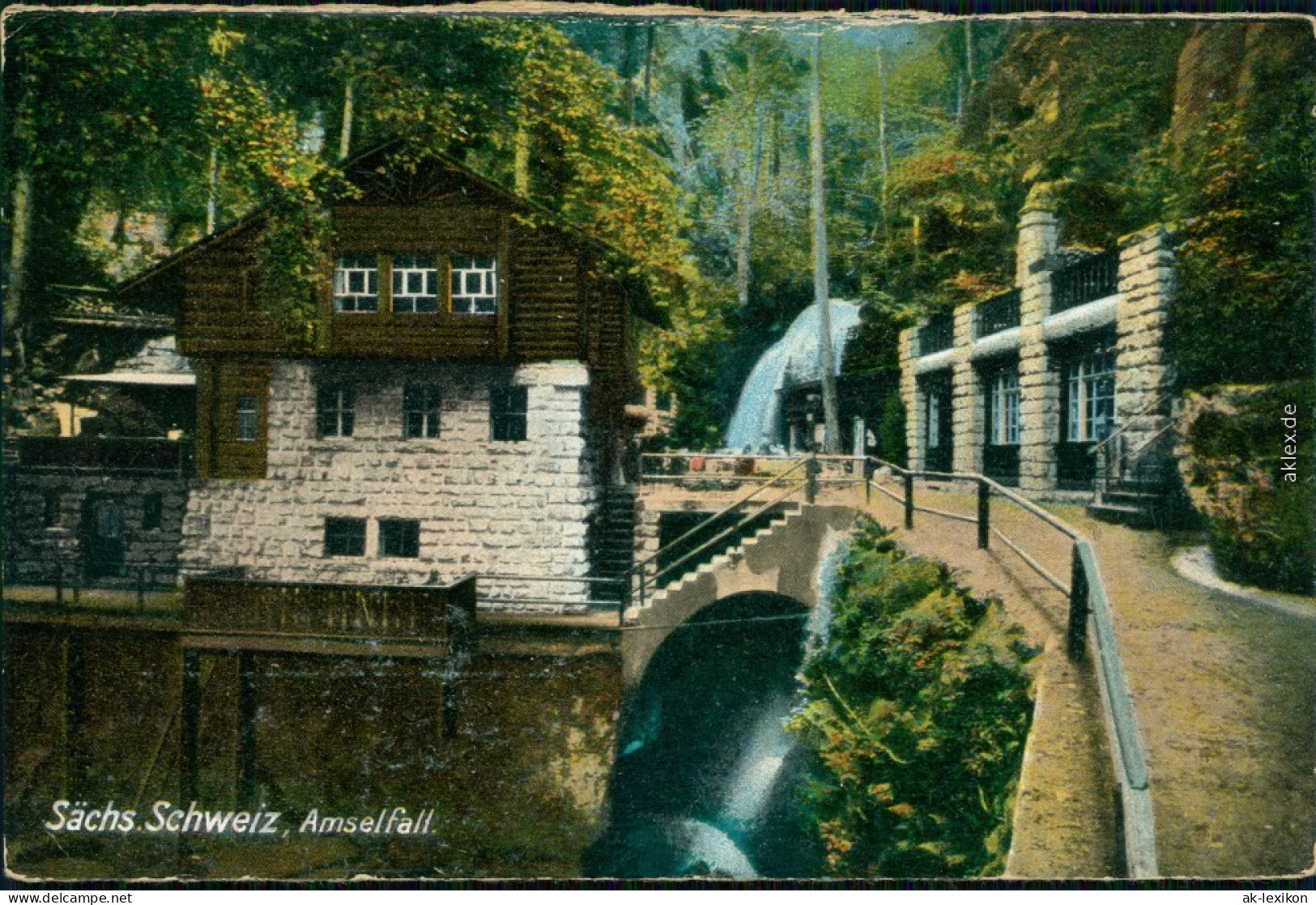 Rathen Partie An Der Restauration Amselfall (Elbsandsteingebirge) 1914  - Rathen
