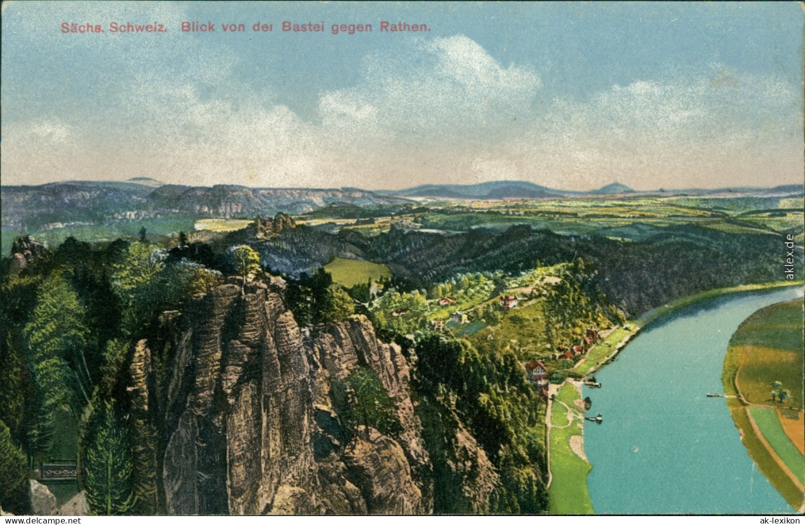 Ansichtskarte Rathen Blick Von Der Bastei Gen Rathen 1914  - Rathen