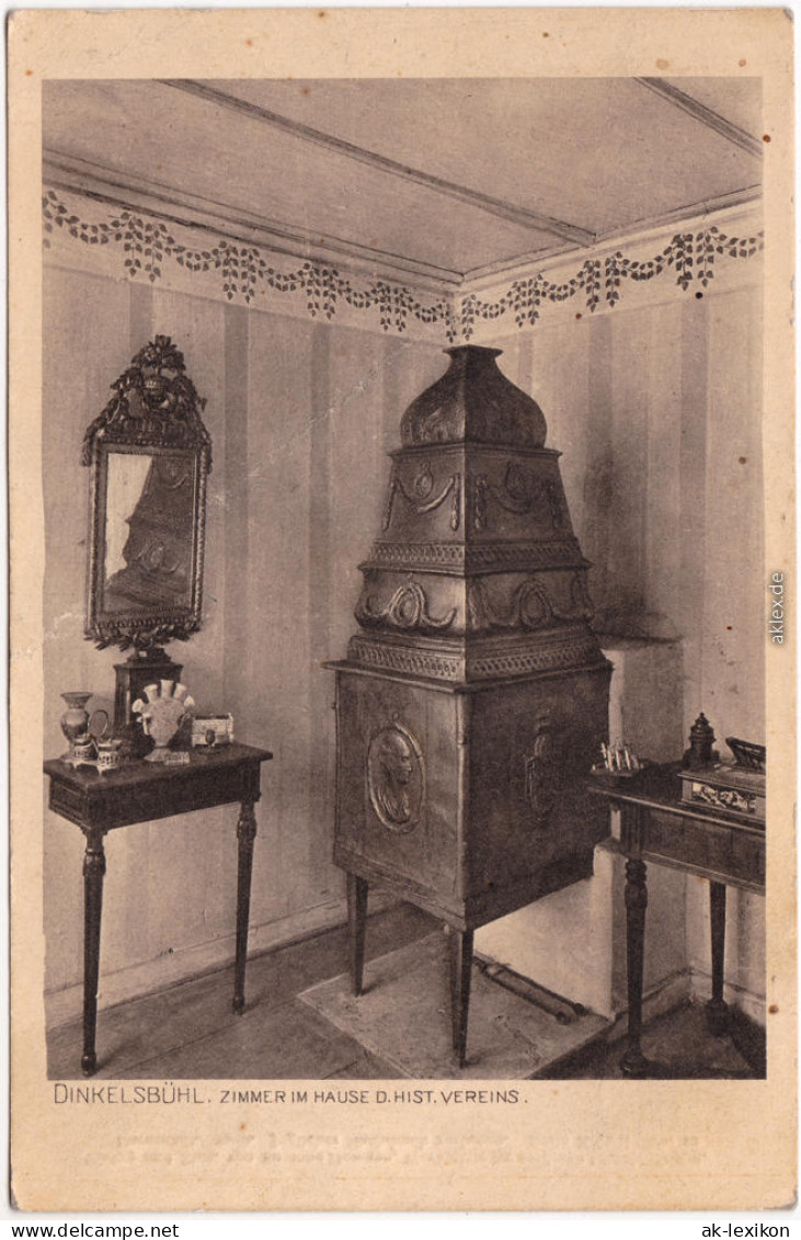 Ansichtskarte Dinkelsbühl Zimmer Im Hause Des Historischen Vereins 1910 - Dinkelsbühl