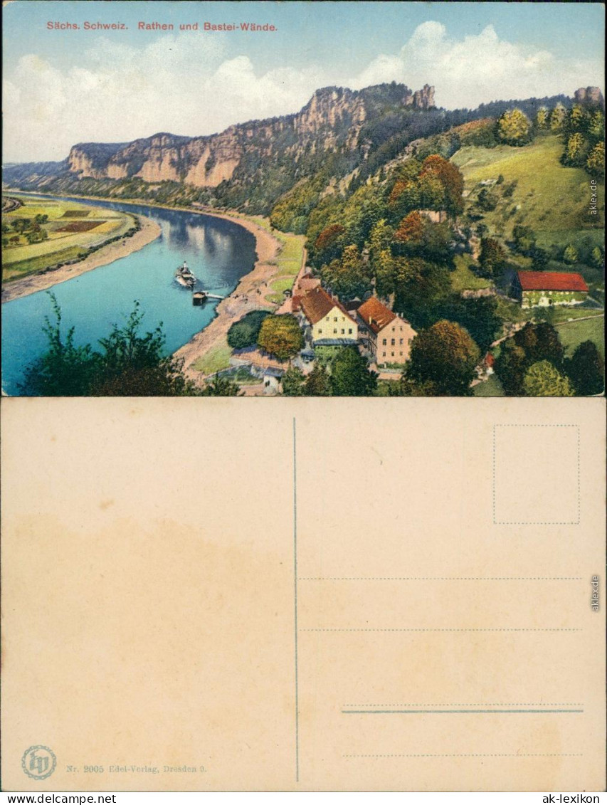Ansichtskarte Rathen Blick Auf Die Stadt 1914  - Rathen