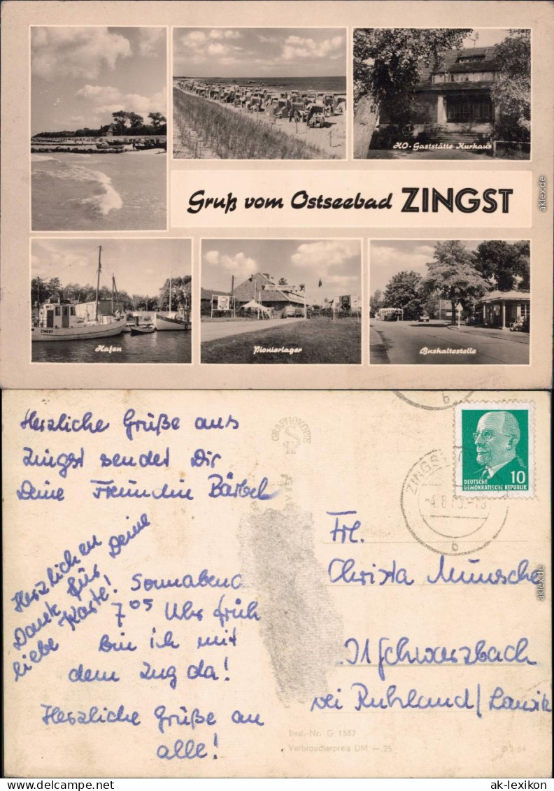 Zingst Darss Strand  HO-Gaststätte  Hafen, Pionierlager, Bushaltestelle 1963 - Zingst
