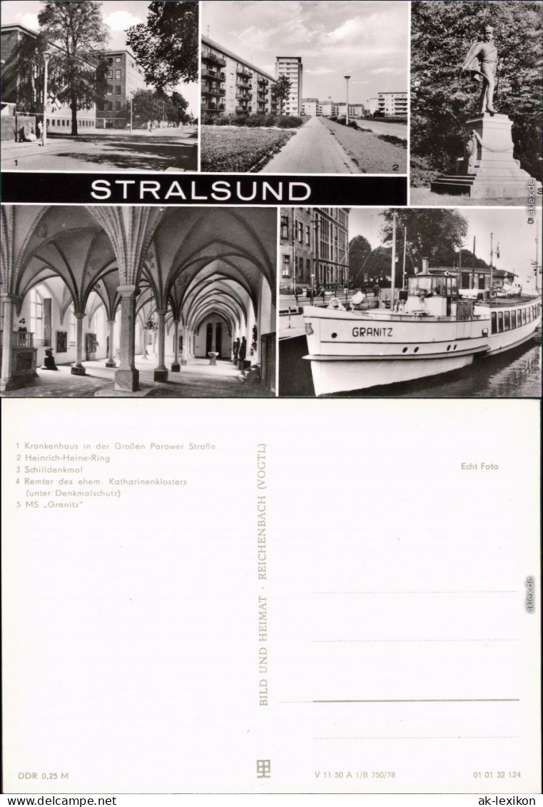 Stralsund Krankenhaus Parower Straße  Heinrich-Heine-Ring  5. MS "Granitz" 1978 - Stralsund