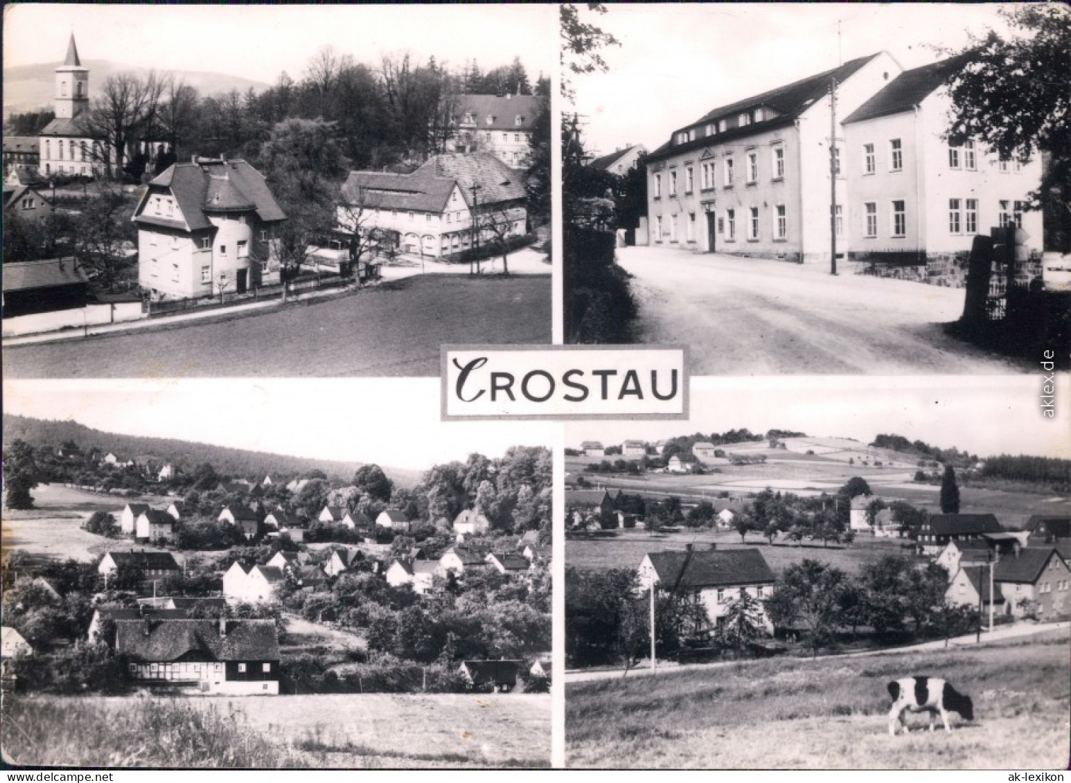 Halbendorf  Crostau Wbohow / Bochow Chróstawa Blick Auf Die Kirche Schule 1969 - Crostau