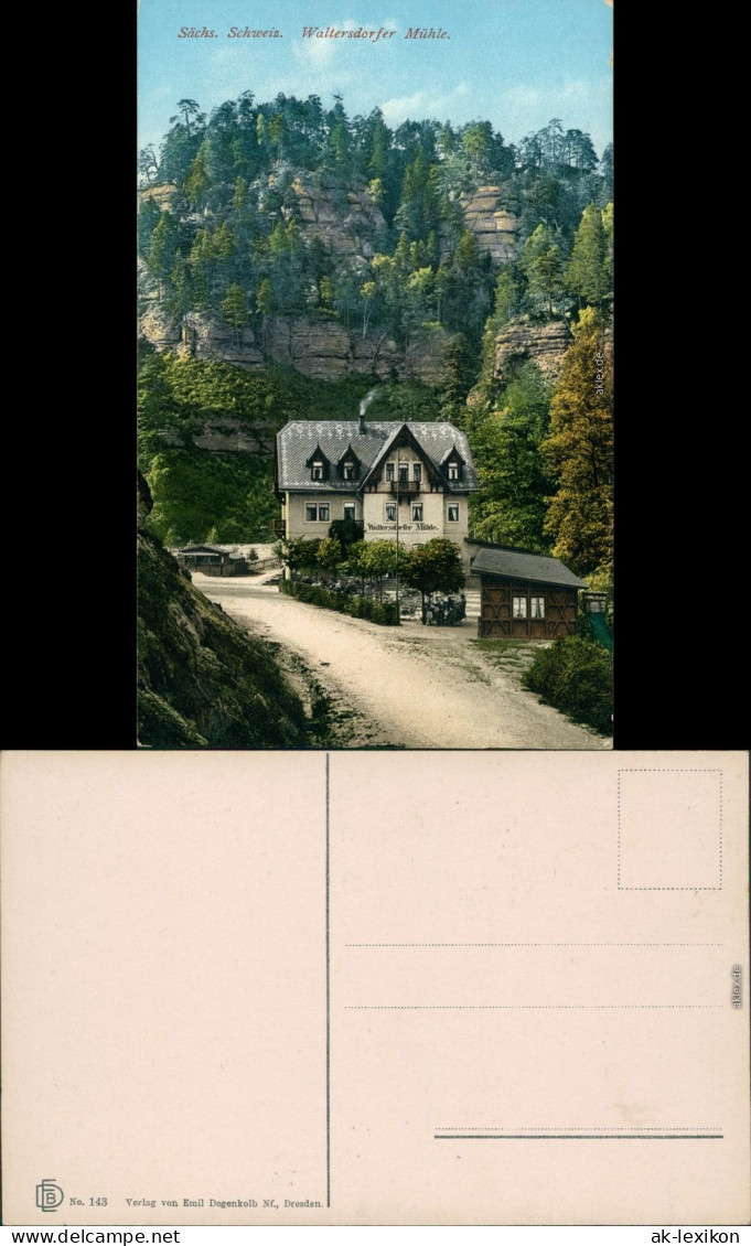 Ansichtskarte Polenz-Neustadt (Sachsen) Waltersdorfer Mühle 1914  - Neustadt