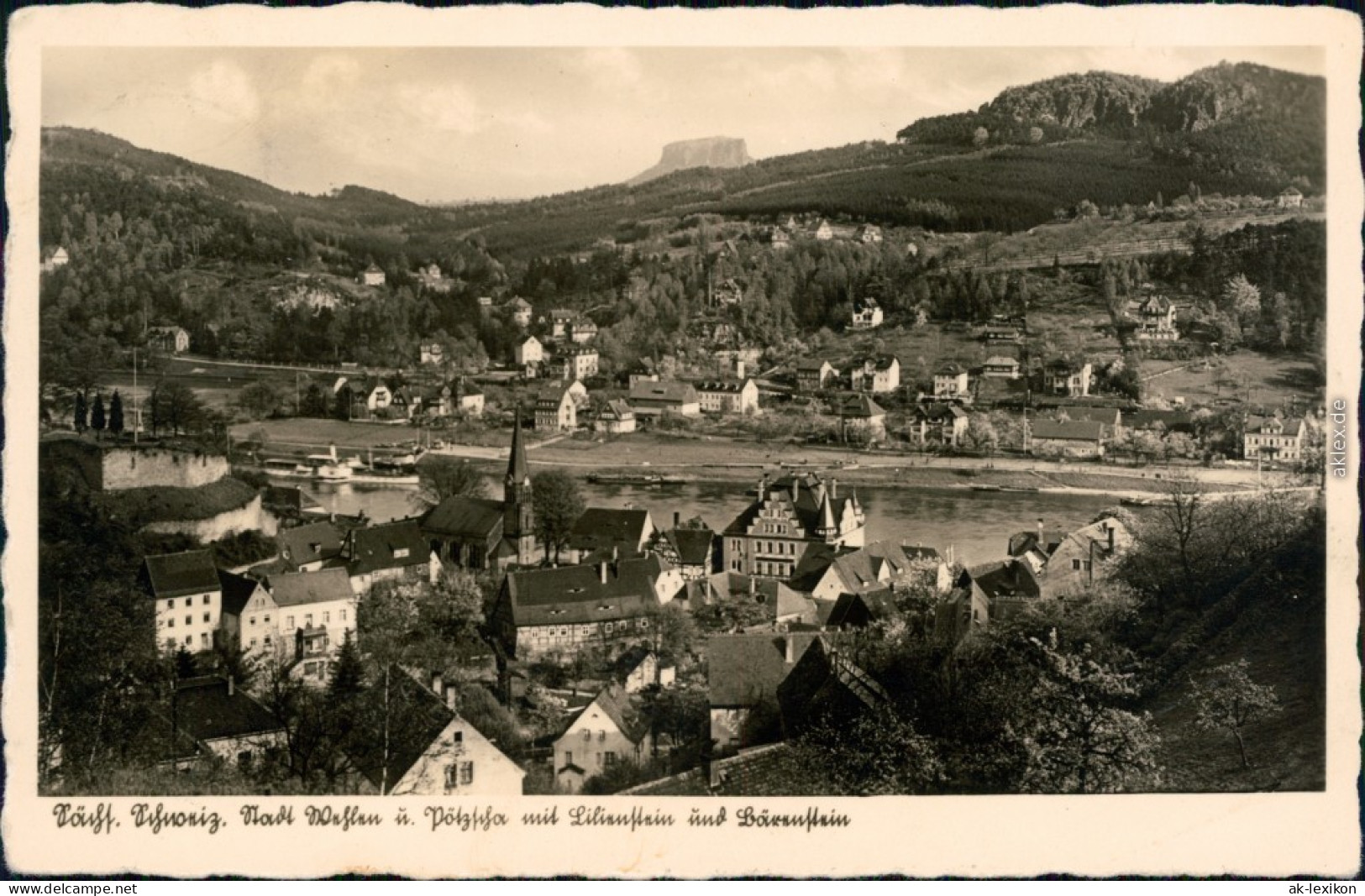 Ansichtskarte Wehlen Blick Auf Die Stadt 1939  - Wehlen