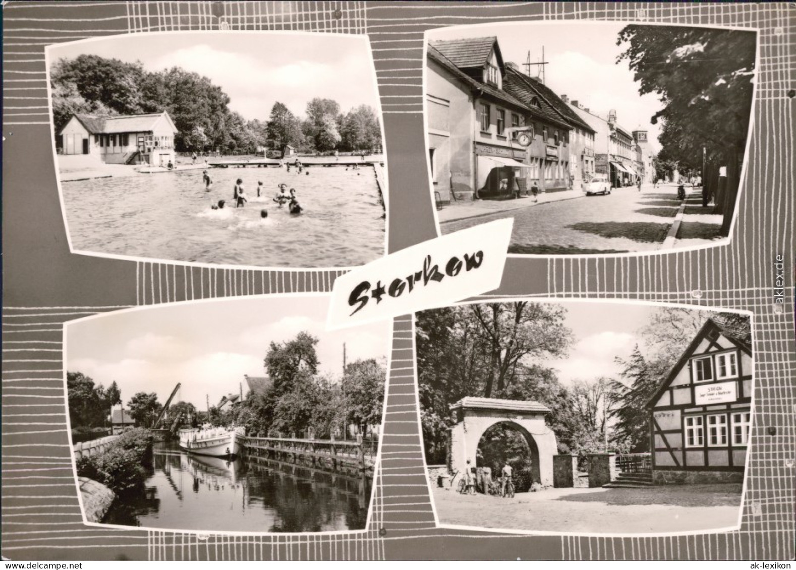 Storkow (Mark) Freibad, Straße, Kanal Mit Frachter, Gaststätte 1967 - Storkow