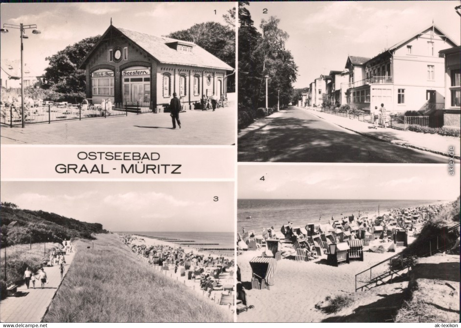 Graal-Müritz 1. Milchbar "Seestern", 2. Rosa-Luxemburg-Straße,   Strand 1973 - Graal-Müritz