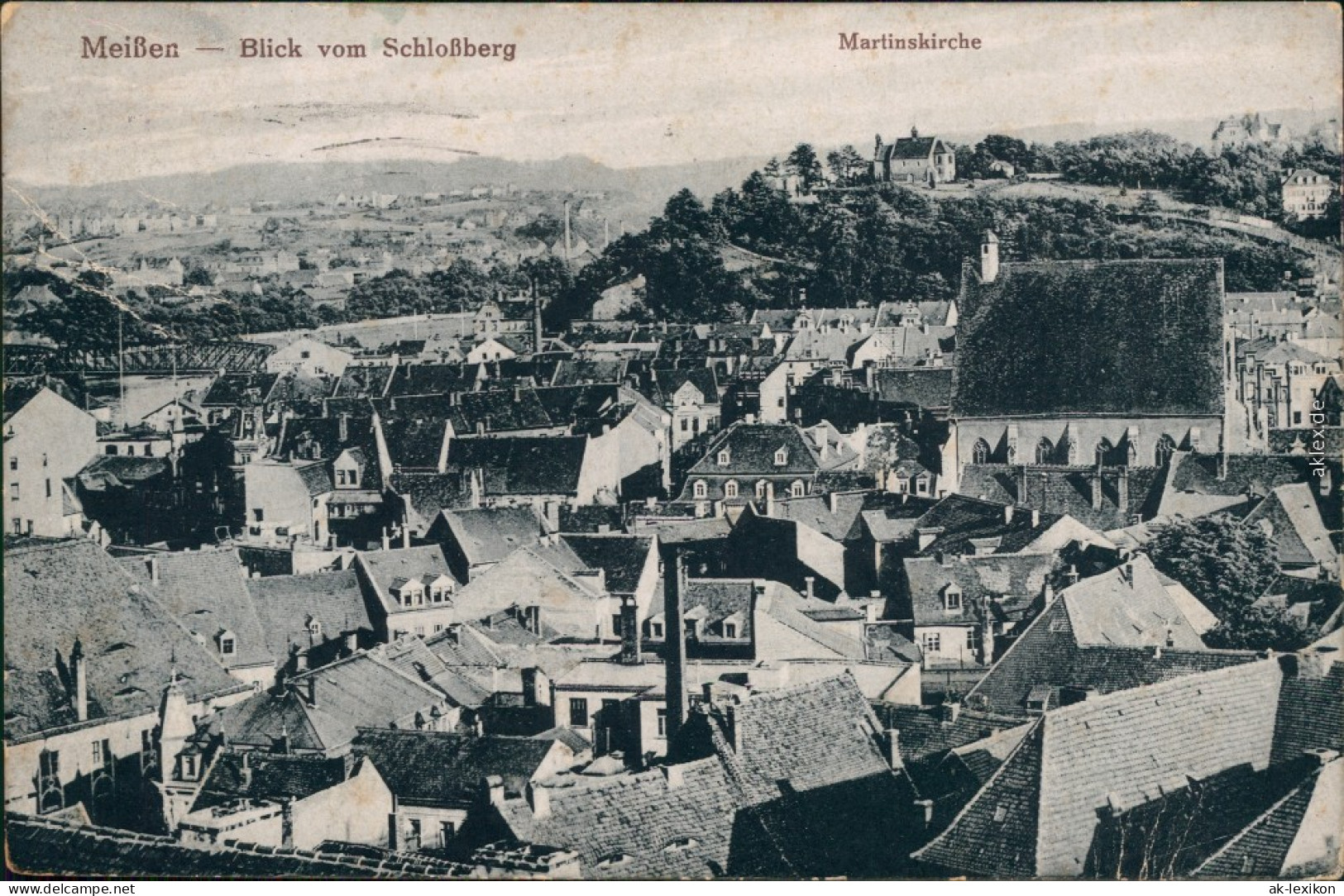 Ansichtskarte Meißen Blick Vom Schlossberg, Martinskirche 1930 - Meissen