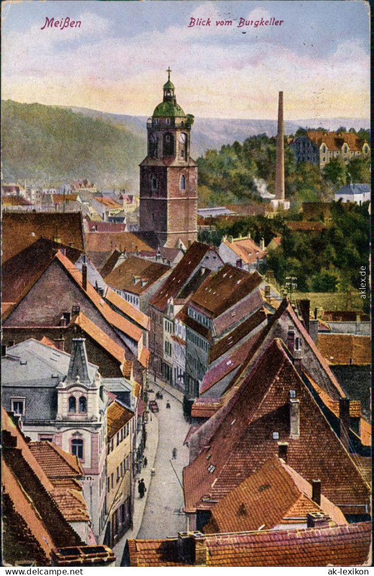 Ansichtskarte Meißen Blick Vom Burgkeller 1923 - Meissen