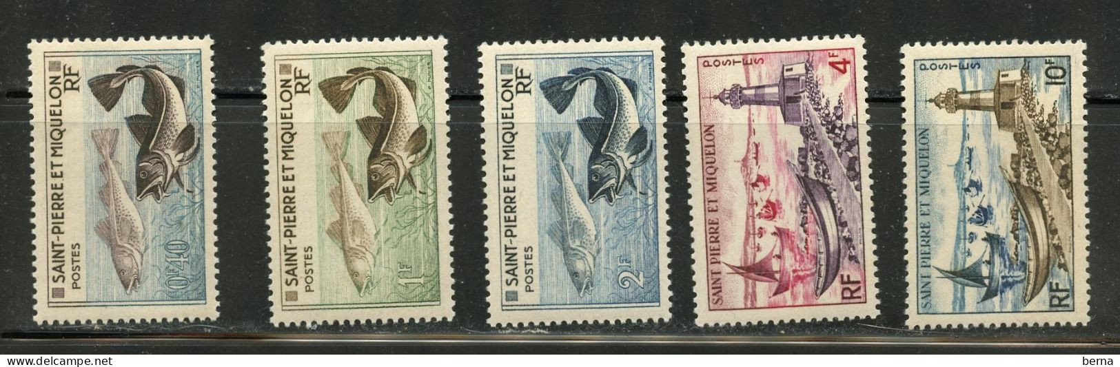 SAINT PIERRE ET MIQUELON 353/357 POISSON  LUXE NEUF SANS CHARNIERE - Unused Stamps