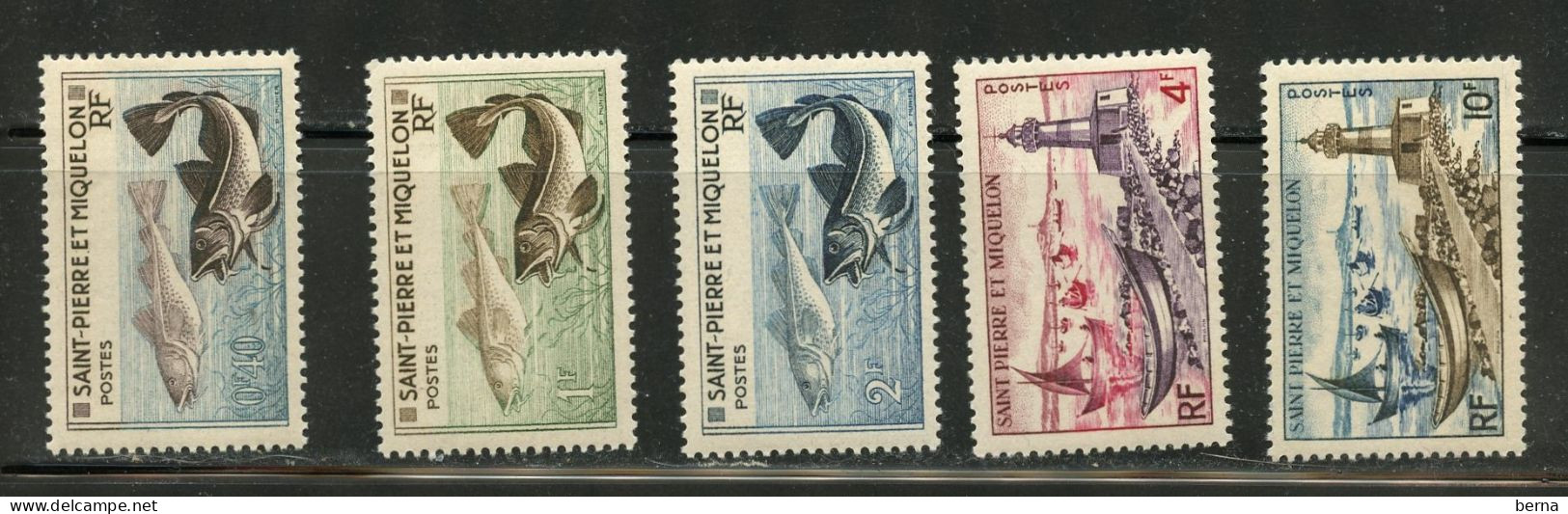 SAINT PIERRE ET MIQUELON 353/357 POISSON  LUXE NEUF SANS CHARNIERE - Ungebraucht