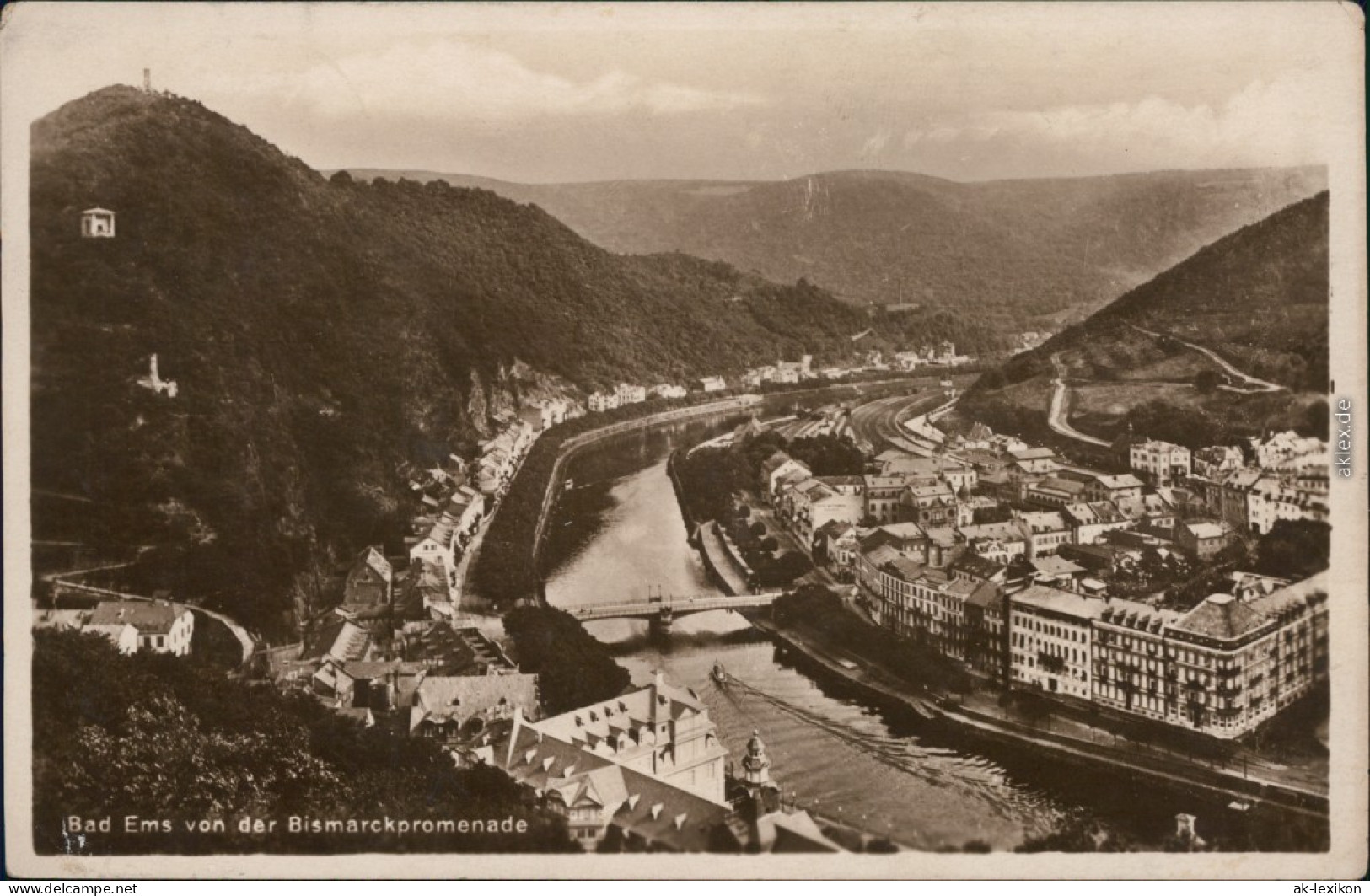 Ansichtskarte Bad Ems Blickk Auf Die Bismarckpromenade 1929  - Bad Ems