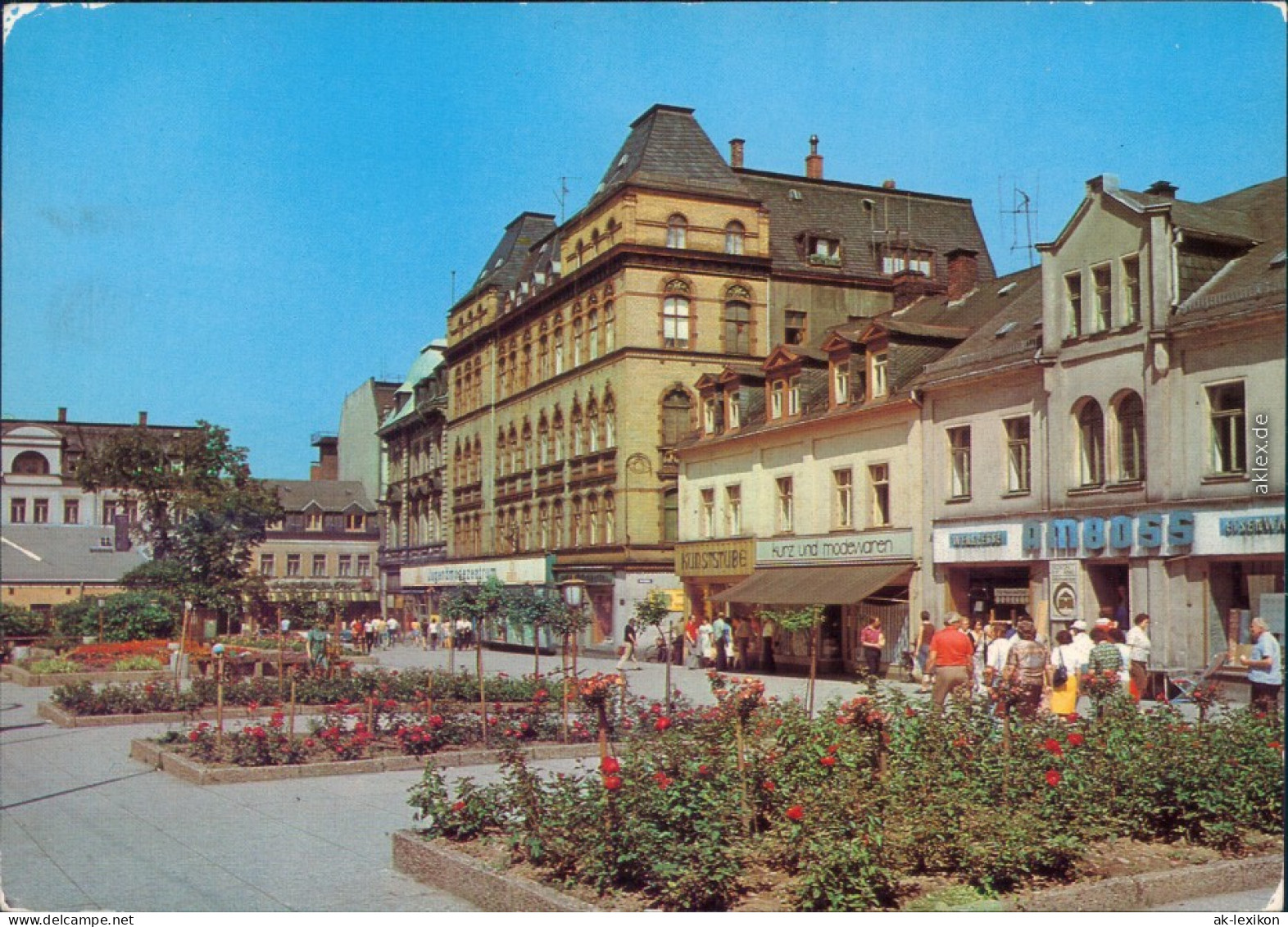 Ansichtskarte Aue (Erzgebirge) Altmarkt Mit Beete Im Vordergrund G1988 - Aue