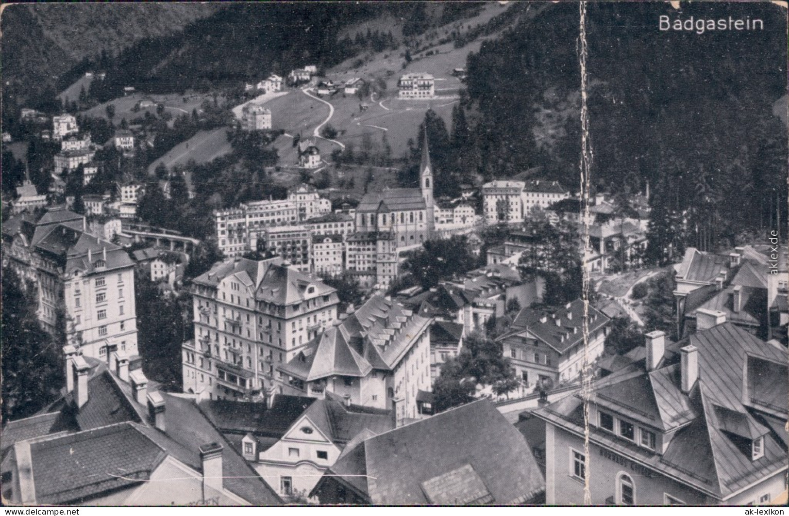 Ansichtskarte Bad Gastein Blick Auf Die Stadt Und Die Berge 1928 - Bad Gastein