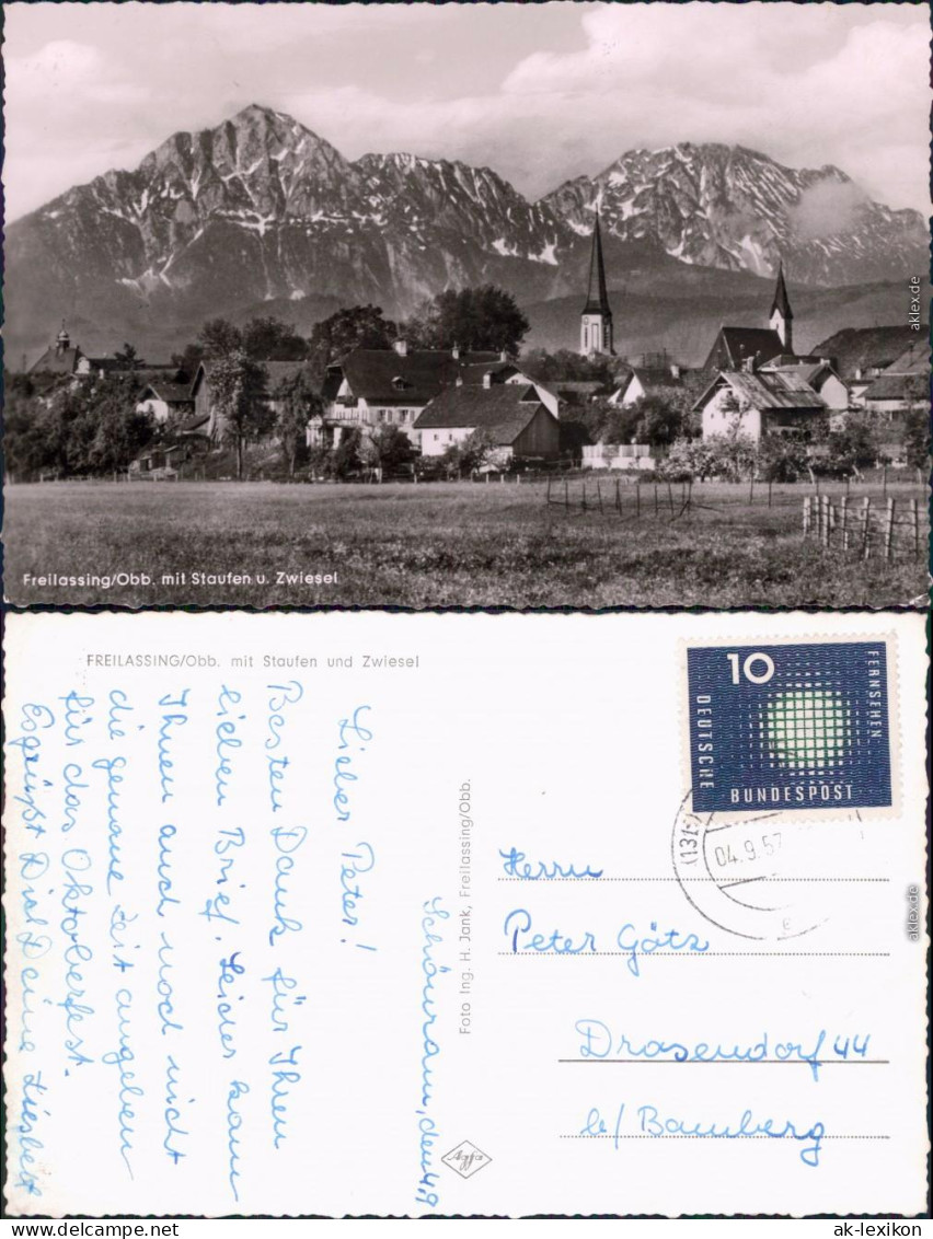 Freilassing  Salzburghofen) Blick  Mittelpunkt Sowie Staufen Und Zwiesel  1957 - Freilassing