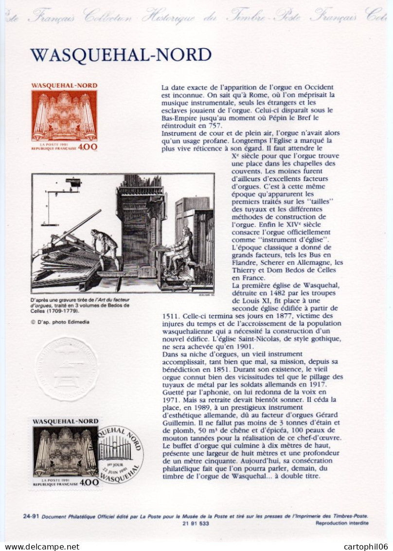 - Document Premier Jour WASQUEHAL (Nord) 22.6.1991 - - Documents De La Poste