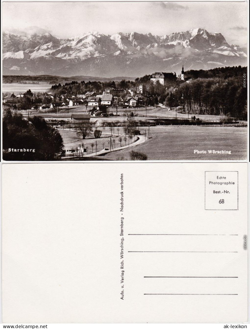 Starnberg Blick Zur Stadt Mit Berg-Panorama 1965 - Starnberg