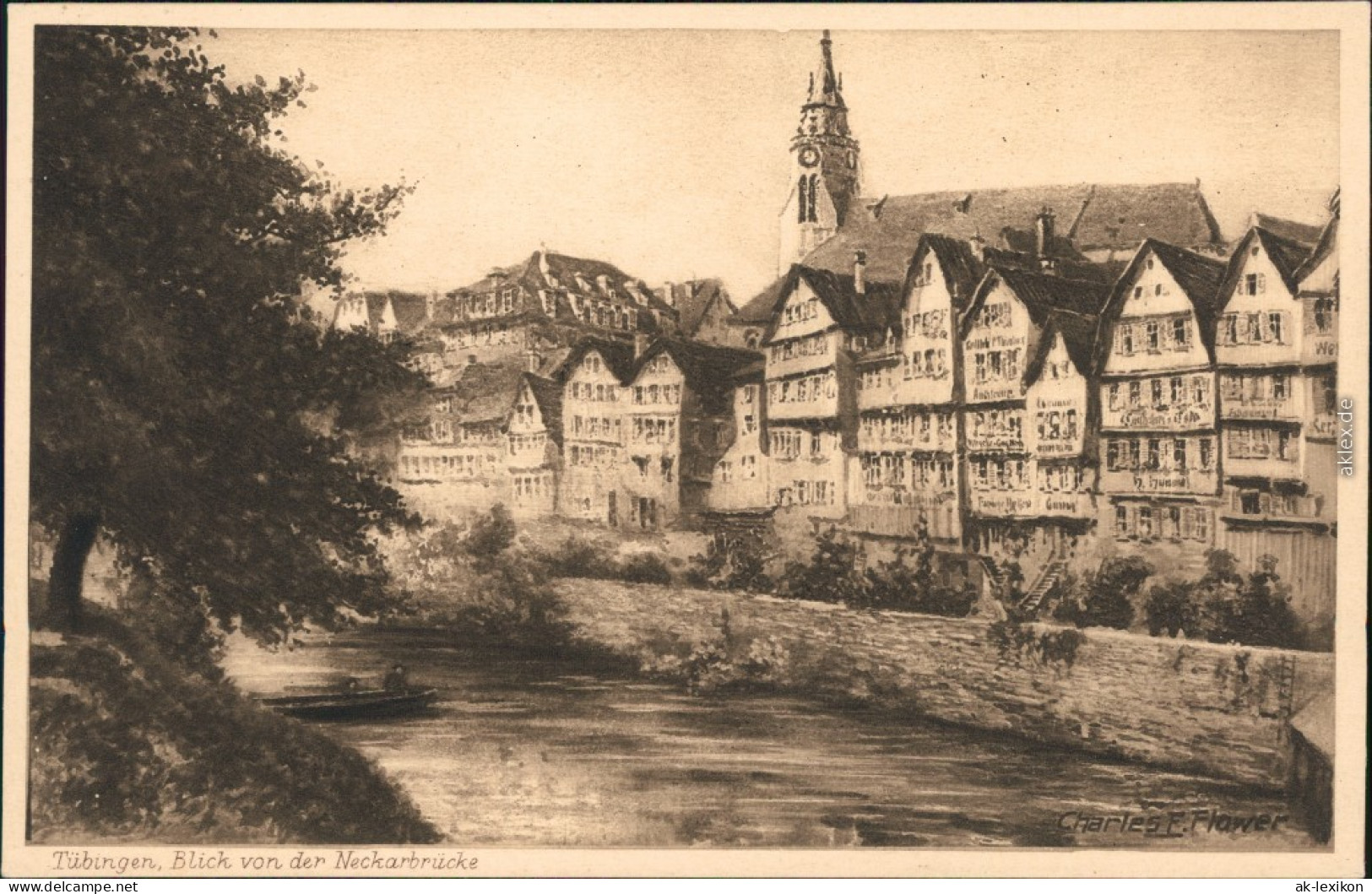 Ansichtskarte Tübingen Blick Auf Die Stadt - Künstlerkarte 1912  - Tuebingen