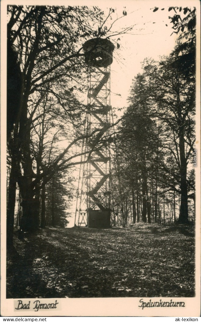 Ansichtskarte Bad Pyrmont Spelunkenturm 1953  - Bad Pyrmont