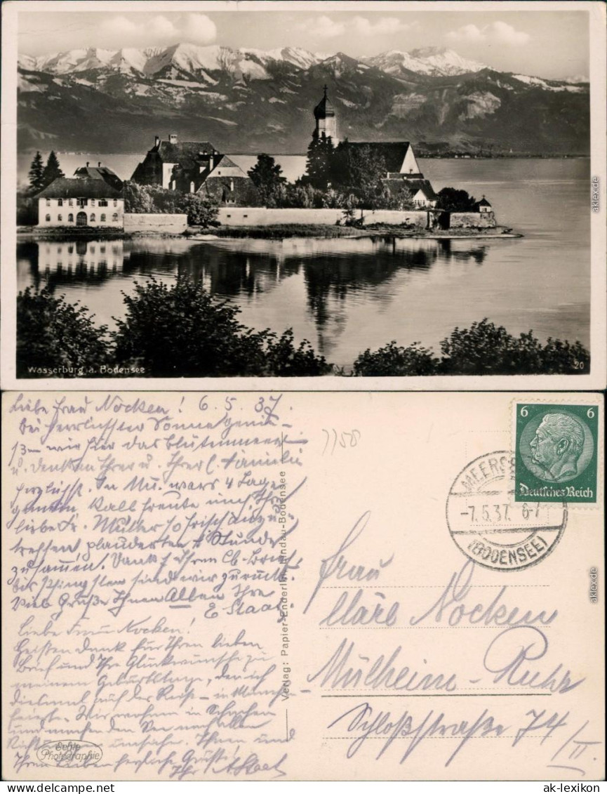 Ansichtskarte Wasserburg Am Bodensee Panorama-Ansicht 1937 - Wasserburg A. Bodensee